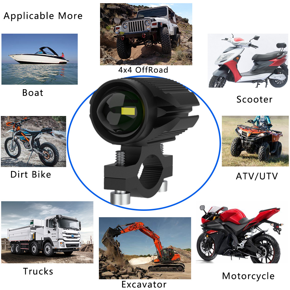 Additional Led Headlights For  - Universal Motorcycle Led Headlight Projector ulasan dan harga