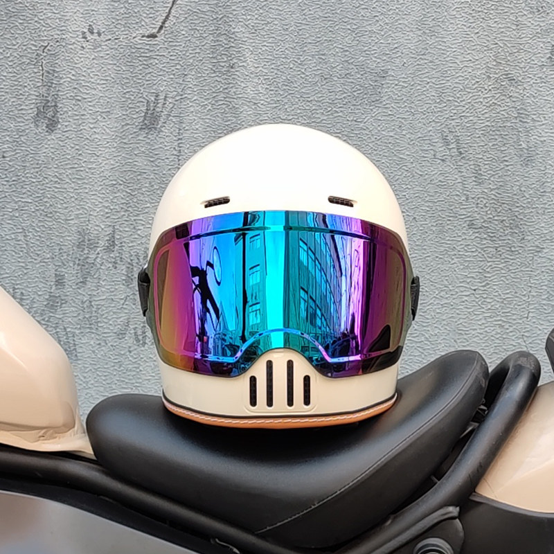 ORZ CE DOT Approved Retro Full - Full Face Motorcycle Helmet With Bluetooth ulasan dan harga